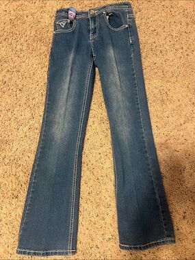 Cowgirl Hardware Girls' Dark Blue Bootcut Jeans